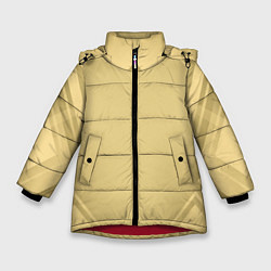 Куртка зимняя для девочки Золотая абстракция, цвет: 3D-красный