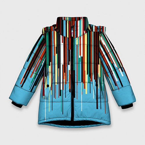 Зимняя куртка для девочки Glitch pattern 2087 / 3D-Черный – фото 1
