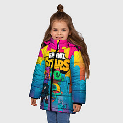 Куртка зимняя для девочки BRAWL STARS ВМЕСТЕ, цвет: 3D-красный — фото 2
