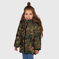 Куртка зимняя для девочки Военный Камуфляж Military, цвет: 3D-светло-серый — фото 2