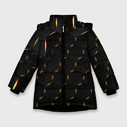 Куртка зимняя для девочки Hexagonшестиугольник, цвет: 3D-черный