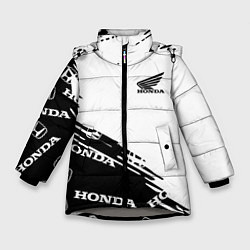 Куртка зимняя для девочки Honda sport pattern, цвет: 3D-светло-серый