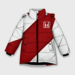 Куртка зимняя для девочки Honda - Red sport, цвет: 3D-черный