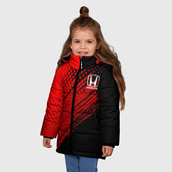 Куртка зимняя для девочки Honda - Red texture, цвет: 3D-красный — фото 2