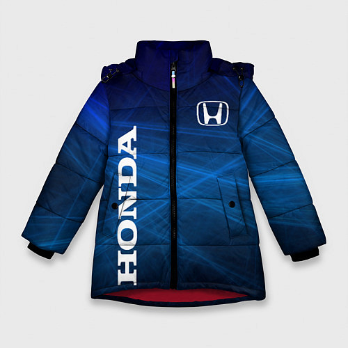 Зимняя куртка для девочки Honda - Blue / 3D-Красный – фото 1