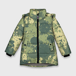 Куртка зимняя для девочки Камуфляж: Брызги красок, цвет: 3D-светло-серый