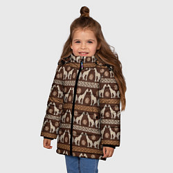 Куртка зимняя для девочки Жирафы Африка паттерн, цвет: 3D-черный — фото 2