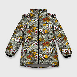 Куртка зимняя для девочки Джекпот Jackpot, цвет: 3D-светло-серый