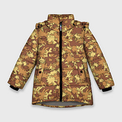 Зимняя куртка для девочки Творческий камуфляж в военном стиле