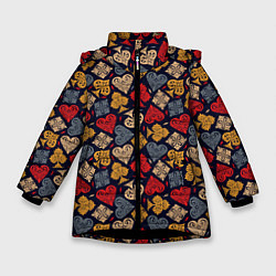 Зимняя куртка для девочки Карточные Масти Cards