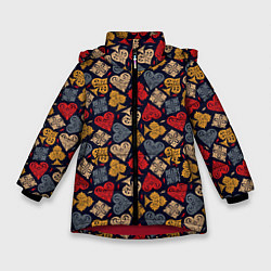 Зимняя куртка для девочки Карточные Масти Cards