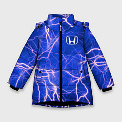 Куртка зимняя для девочки HONDA хонда молнии, цвет: 3D-черный