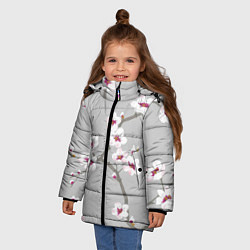 Куртка зимняя для девочки Ранняя весна, цвет: 3D-черный — фото 2
