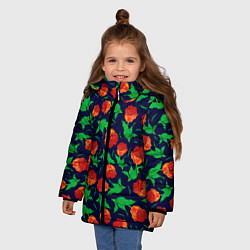 Куртка зимняя для девочки Тюльпаны Весенние цветы, цвет: 3D-светло-серый — фото 2