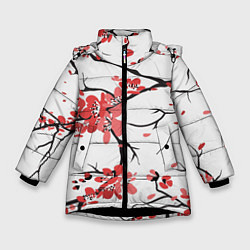 Зимняя куртка для девочки Распустившиеся цветы