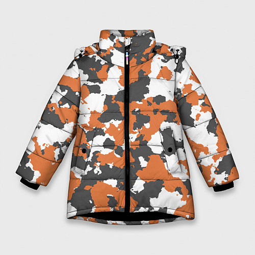 Зимняя куртка для девочки Orange Camo / 3D-Черный – фото 1