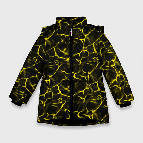 Зимняя куртка для девочки Yellow Ripple Желтая Рябь / 3D-Черный – фото 1