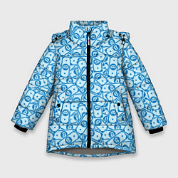 Куртка зимняя для девочки Bitcoin деньги, цвет: 3D-светло-серый