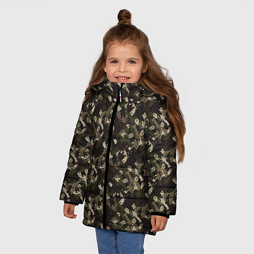 Зимняя куртка для девочки Раки камуфляж / 3D-Светло-серый – фото 3