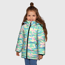Куртка зимняя для девочки Камуфляж пастельные цвета, цвет: 3D-светло-серый — фото 2