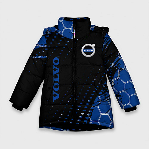 Зимняя куртка для девочки Volvo - Вольво Sport соты / 3D-Черный – фото 1