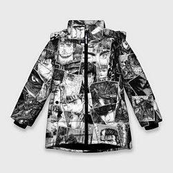 Куртка зимняя для девочки Berserk pattern, цвет: 3D-черный