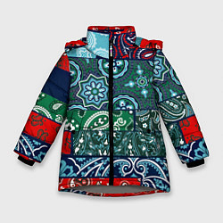 Зимняя куртка для девочки Лоскуты Бандан
