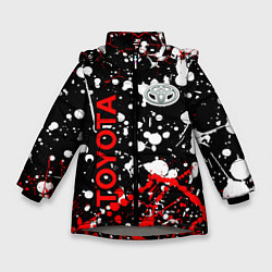 Куртка зимняя для девочки Toyota тойота брызги красок, цвет: 3D-светло-серый