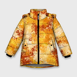 Зимняя куртка для девочки Спортивный камуфляж Пикси - Апельсин
