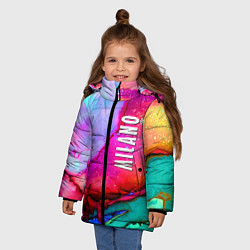 Куртка зимняя для девочки Milano Fashion pattern, цвет: 3D-черный — фото 2