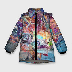 Куртка зимняя для девочки Cyber skull Vanguard pattern, цвет: 3D-светло-серый