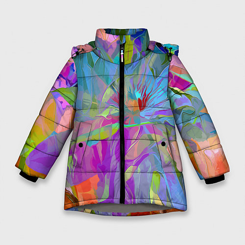 Зимняя куртка для девочки Abstract color pattern Summer 2022 / 3D-Светло-серый – фото 1