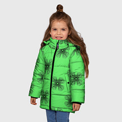 Куртка зимняя для девочки АБСТРАКТНАЯ ПРИЗМА, цвет: 3D-черный — фото 2