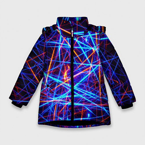 Зимняя куртка для девочки Neon pattern Fashion 2055 / 3D-Черный – фото 1