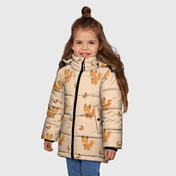 Куртка зимняя для девочки Хитрые Лисички, цвет: 3D-черный — фото 2