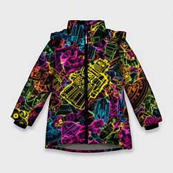 Зимняя куртка для девочки Cyber space pattern Fashion 3022