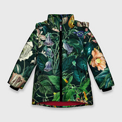 Зимняя куртка для девочки Цветы Темный Сад