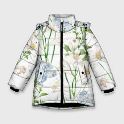 Зимняя куртка для девочки Цветы Утонченные и Яркие