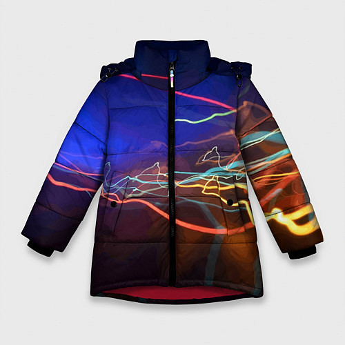 Зимняя куртка для девочки Neon vanguard pattern Lightning Fashion 2023 / 3D-Красный – фото 1