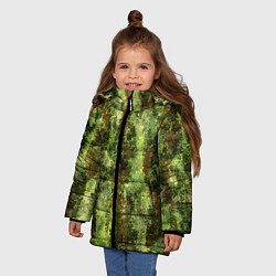 Куртка зимняя для девочки Пиксельный камуфляж Шерхан Лес, цвет: 3D-красный — фото 2