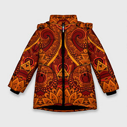 Куртка зимняя для девочки Abstract узоры, цвет: 3D-черный