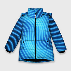Куртка зимняя для девочки Abstraction neon lines, цвет: 3D-черный
