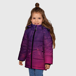 Куртка зимняя для девочки Абстрактные взаимосвязанные линии, цвет: 3D-красный — фото 2
