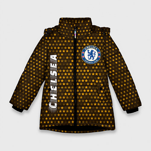 Зимняя куртка для девочки ЧЕЛСИ Chelsea - Звезды / 3D-Черный – фото 1