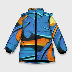 Куртка зимняя для девочки Abstraction Fashion 2037, цвет: 3D-черный