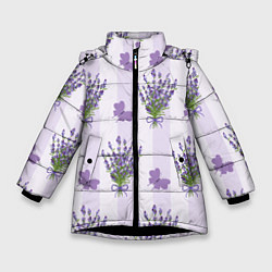Зимняя куртка для девочки Лавандовые бабочки