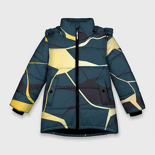 Зимняя куртка для девочки Молния Разводы / 3D-Черный – фото 1