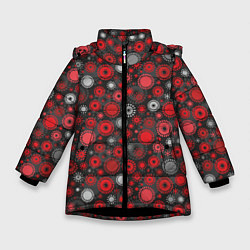 Куртка зимняя для девочки Остатки вируса, цвет: 3D-черный