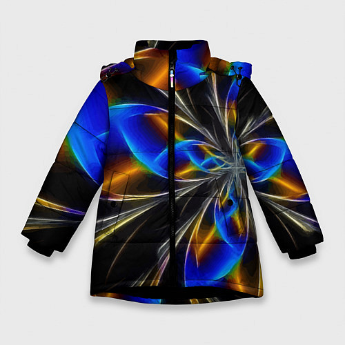 Зимняя куртка для девочки Neon vanguard pattern Fashion 2023 / 3D-Черный – фото 1