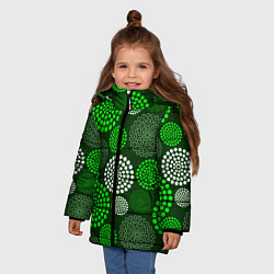 Куртка зимняя для девочки ТЕКСТУРНЫЕ МОЛЕКУЛЫ, цвет: 3D-черный — фото 2